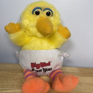 Hasbro Softies Sesame Street Baby Big Bird 11" Stuffed Toy Plush with Diaper